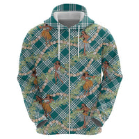 Teal Palaka Hula Girls Seamless Hawaii Aloha Zip Hoodie LT7 - Polynesian Pride