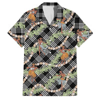 Sable Palaka Hula Girls Seamless Hawaii Aloha Family Matching Mermaid Dress and Hawaiian Shirt LT7 Dad's Shirt - Short Sleeve Black - Polynesian Pride