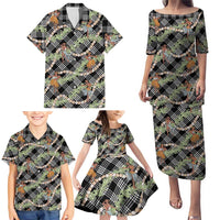 Sable Palaka Hula Girls Seamless Hawaii Aloha Family Matching Puletasi and Hawaiian Shirt - Polynesian Pride
