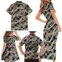 Sable Palaka Hula Girls Seamless Hawaii Aloha Family Matching Short Sleeve Bodycon Dress and Hawaiian Shirt LT7 - Polynesian Pride