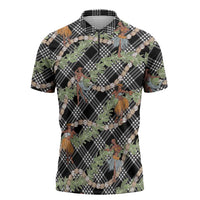 Sable Palaka Hula Girls Seamless Hawaii Aloha Zipper Polo Shirt - Polynesian Pride