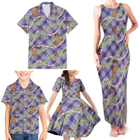 Lavender Palaka Hula Girls Seamless Hawaii Aloha Family Matching Tank Maxi Dress and Hawaiian Shirt LT7 - Polynesian Pride