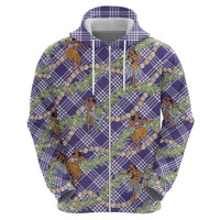 Lavender Palaka Hula Girls Seamless Hawaii Aloha Hoodie - Polynesian Pride