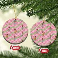 Lokelani Pink Palaka Hula Girls Seamless Hawaii Aloha Ceramic Ornament LT7 Circle Pink - Polynesian Pride