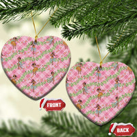 Lokelani Pink Palaka Hula Girls Seamless Hawaii Aloha Ceramic Ornament LT7 Heart Pink - Polynesian Pride