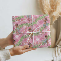 Lokelani Pink Palaka Hula Girls Seamless Hawaii Aloha Wrapping Paper