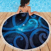 New Zealand Maori Matariki Beach Blanket Galaxy Kowhaiwhai