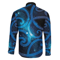 New Zealand Maori Matariki Family Matching Off Shoulder Maxi Dress and Hawaiian Shirt Galaxy Kowhaiwhai LT7 - Polynesian Pride