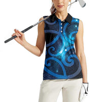 New Zealand Maori Matariki Women Sleeveless Polo Shirt Galaxy Kowhaiwhai LT7 - Polynesian Pride