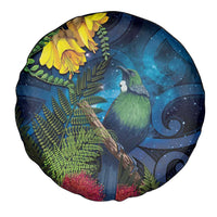 Tui Bird New Zealand Starry Sky Spare Tire Cover Maori Koru