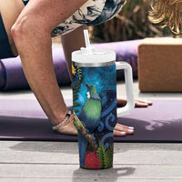 Tui Bird New Zealand Starry Sky Tumbler With Handle Maori Koru