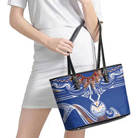 Yokwe Marshall Islands Personalized Leather Tote Bag Jemenei Day - Seashell Necklace