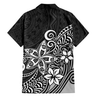 Hawaii Family Matching Outfits Polynesia Summer Maxi Dress And Shirt Family Set Clothes Plumeria Black Curves LT7 - Polynesian Pride