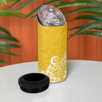 Hawaii 4 in 1 Can Cooler Tumbler Plumeria Yellow Curves