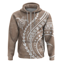 Polynesian Pride Hoodie Turtle Hibiscus Luxury Style - Beige LT7 - Polynesian Pride