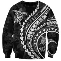 Polynesian Pride Sweatshirt Turtle Hibiscus Luxury Style - Black LT7 Unisex Black - Polynesian Pride