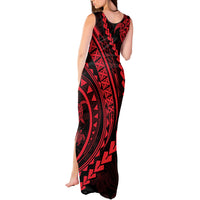 Polynesian Pride Tank Maxi Dress Turtle Hibiscus Luxury Style - Rose LT7 - Polynesian Pride