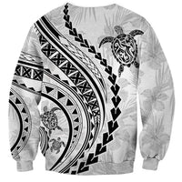 Polynesian Pride Sweatshirt Turtle Hibiscus Luxury Style - White LT7 - Polynesian Pride