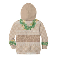 Hawai'i Paniolo Maile Twisted Lei Kid Hoodie Almond Brown LT7 - Polynesian Pride
