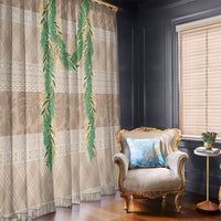 Hawai'i Paniolo Maile Twisted Lei Window Curtain Almond Brown LT7 - Polynesian Pride