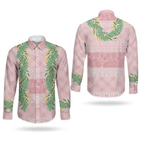 Hawai'i Paniolo Maile Twisted Lei Couples Matching Summer Maxi Dress and Long Sleeve Button Shirt Dusty Rose LT7 - Polynesian Pride