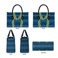 Hawai'i Paniolo Maile Twisted Lei Leather Bag Cobalt Blue LT7 - Polynesian Pride