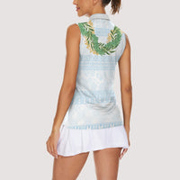 Hawai'i Paniolo Maile Twisted Lei Women Sleeveless Polo Shirt Winter White LT7 - Polynesian Pride
