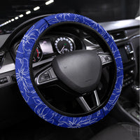 Fiji Natabua High School Steering Wheel Cover Kaviti Tapa Mix Colors Proud NHS LT7 Universal Fit Blue - Polynesian Pride