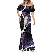 New Zealand Personalised Mermaid Dress Meri Kirihimete Kowhaiwhai Mix Paua Shell - Amethys LT7 - Polynesian Pride