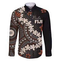 Bula Fiji Women's Day Family Matching Off The Shoulder Long Sleeve Dress and Hawaiian Shirt Classic Masi Tapa