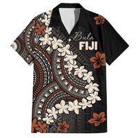 Bula Fiji Women's Day Family Matching Off Shoulder Maxi Dress and Hawaiian Shirt Classic Masi Tapa LT7 Dad's Shirt - Short Sleeve Brown - Polynesian Pride
