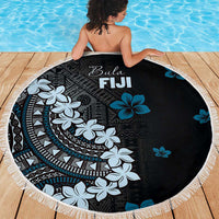 Bula Fiji Women's Day Beach Blanket Indigo Masi Tapa
