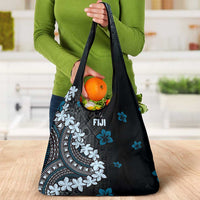Bula Fiji Women's Day Grocery Bag Indigo Masi Tapa
