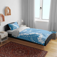 Bula Fiji Women's Day Bedding Set Turquoise Masi Tapa LT7