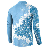 Bula Fiji Women's Day Button Sweatshirt Turquoise Masi Tapa