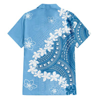 Bula Fiji Women's Day Family Matching Off The Shoulder Long Sleeve Dress and Hawaiian Shirt Turquoise Masi Tapa