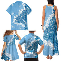 Bula Fiji Women's Day Family Matching Tank Maxi Dress and Hawaiian Shirt Turquoise Masi Tapa LT7 - Polynesian Pride