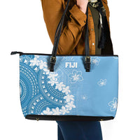 Bula Fiji Women's Day Leather Tote Bag Turquoise Masi Tapa LT7
