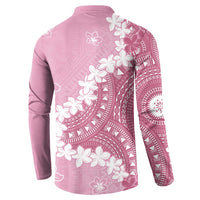 Bula Fiji Women's Day Button Sweatshirt Pink Masi Tapa