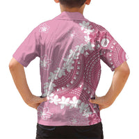 Bula Fiji Women's Day Family Matching Short Sleeve Bodycon Dress and Hawaiian Shirt Pink Masi Tapa LT7 - Polynesian Pride