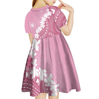 Bula Fiji Women's Day Kid Short Sleeve Dress Pink Masi Tapa