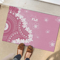 Bula Fiji Women's Day Rubber Doormat Pink Masi Tapa