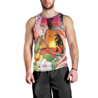 Polynesian Dreamy Turtle Men Tank Top Sunset Scenery