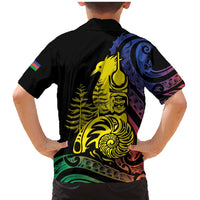 New Caledonia Kanaky Family Matching Mermaid Dress and Hawaiian Shirt Stylized Fleche Faitiere With Kagu Bird LT7 - Polynesian Pride