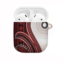 Bula Fiji Vintage Tapa AirPods Case Kaivity Masi Wave Motifs - Red