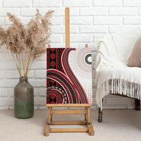 Bula Fiji Vintage Tapa Canvas Wall Art Kaivity Masi Wave Motifs - Red