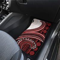 Bula Fiji Vintage Tapa Car Mats Kaivity Masi Wave Motifs - Red