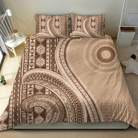 Bula Fiji Vintage Tapa Bedding Set Kaivity Masi Wave Motifs - Mocha