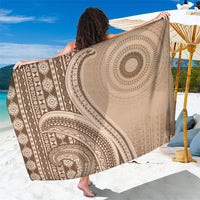 Bula Fiji Vintage Tapa Sarong Kaivity Masi Wave Motifs - Mocha