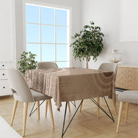 Bula Fiji Vintage Tapa Tablecloth Kaivity Masi Wave Motifs - Mocha